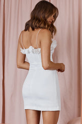Lovett Frill Neckline Mini Dress White